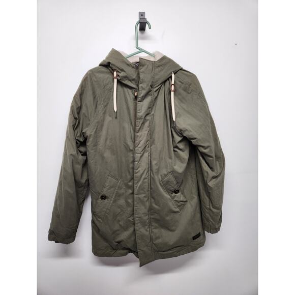 Abercrombie & Fitch Men's Military Green Faux Fur Lined Parka Coat/Jacket, Sz Sm - Picture 1 of 16